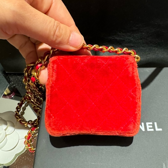 Chanel Crystal Micro Mini Velvet Chain Flap Bag - Picture 7 of 9